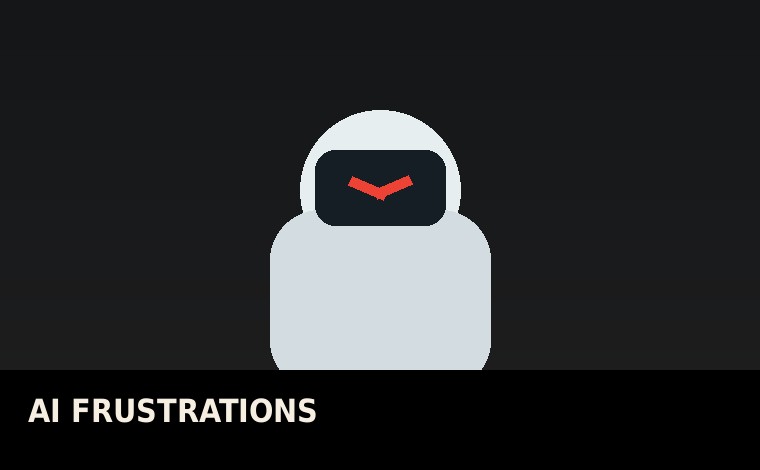 Robot with irritated expression